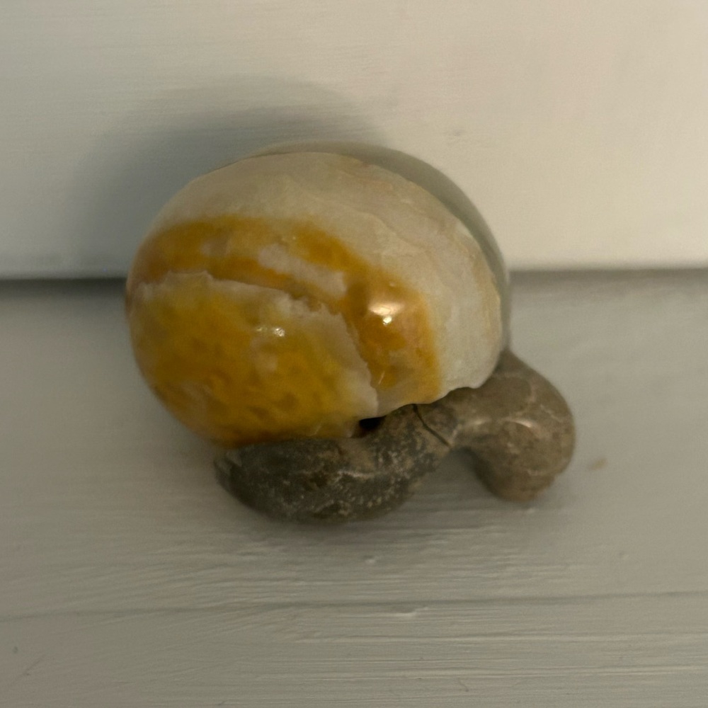 Yellow and Cream Stone turtle Decor